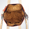 ADBG575 Southwestern Wool Tote with Natural Leather Straps Handwoven Pattern & Tassel