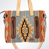 ADBG575 American Darling Hand Woven Saddle Blanket Western Leather Tote Bag with Tassels & Leather Strap