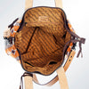 ADBG575 American Darling Hand Woven Saddle Blanket Western Leather Tote Bag with Tassels & Leather Strap