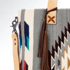 ADBG575 American Darling Hand Woven Saddle Blanket Western Leather Tote Bag with Tassels & Leather Strap