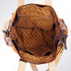 ADBG575 American Darling Hand Woven Saddle Blanket Western Leather Tote Bag with Tassels & Leather Strap