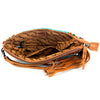 ADBG344 American Darling Western Leather Wristlet Bag with Hand Tooled Floral Carving & Saddle Blanket
