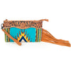 ADBG344 American Darling Western Leather Wristlet Bag with Hand Tooled Floral Carving & Saddle Blanket
