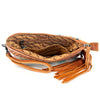 ADBG344 American Darling Western Leather Wristlet Bag with Hand Tooled Floral Carving & Saddle Blanket