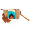 ADBG344 American Darling Western Leather Wristlet Bag with Hand Tooled Floral Detail & Saddle Blanket
