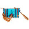 ADBG344 American Darling Western Leather Wristlet Bag with Hand Tooled Floral Detail & Saddle Blanket