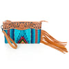 ADBG344 American Darling Western Leather Wristlet Bag with Hand Tooled Floral Detail & Saddle Blanket