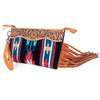 ADBG344 American Darling Western Leather Wristlet Bag with Hand Tooled Floral Detail & Saddle Blanket