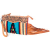 ADBG344 American Darling Western Leather Wristlet Bag with Hand Tooled Floral Detail & Saddle Blanket