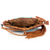 ADBG344 American Darling Western Leather Wristlet Bag with Hand Tooled Floral Detail & Saddle Blanket