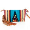 ADBG344 American Darling Western Leather Wristlet Bag with Hand Tooled Floral Detail & Saddle Blanket