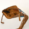 ADBG344 American Darling Western Leather Wristlet Bag with Hand Tooled Floral Detail & Saddle Blanket