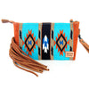 ADBG344 American Darling Western Leather Wristlet Bag with Hand Tooled Floral Detail & Saddle Blanket