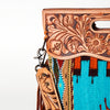 ADBG496 American DarlingAztec Wool Crossbody Bag with Hand Tooled Leather & Fringe