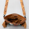ADBG496 American DarlingAztec Wool Crossbody Bag with Hand Tooled Leather & Fringe