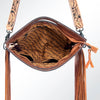 ADBG496 American DarlingAztec Wool Crossbody Bag with Hand Tooled Leather & Fringe