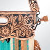 ADBG496 American DarlingAztec Wool Crossbody Bag with Hand Tooled Leather & Fringe