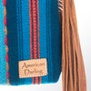 ADBG496 American DarlingAztec Wool Crossbody Bag with Hand Tooled Leather & Fringe