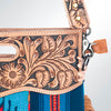ADBG496 American DarlingAztec Wool Crossbody Bag with Hand Tooled Leather & Fringe