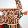 ADBG496 American DarlingAztec Wool Crossbody Bag with Hand Tooled Leather & Fringe