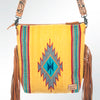 ADBG510 American Darling Hand Tooled Floral & Hand Woven Saddle Blanket Large Cross Body Bag