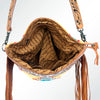 ADBG510 American Darling Hand Tooled Floral & Hand Woven Saddle Blanket Large Cross Body Bag