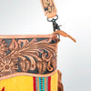 ADBG510 American Darling Hand Tooled Floral & Hand Woven Saddle Blanket Large Cross Body Bag