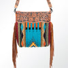 ADBG510 American Darling Hand Tooled Floral & Hand Woven Saddle Blanket Signature Cross Body Bag