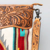 ADBG510 American Darling Hand Tooled Floral & Hand Woven Saddle Blanket Signature Cross Body Bag