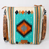 ADBG510 American Darling Hand Tooled Floral & Hand Woven Saddle Blanket Signature Cross Body Bag