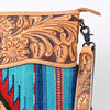 ADBG510 American Darling Hand Tooled Floral & Hand Woven Saddle Blanket Signature Cross Body Bag