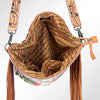 ADBG510 American Darling Hand Tooled Floral & Hand Woven Saddle Blanket Signature Cross Body Bag