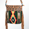 ADBG510 American Darling Hand Tooled Floral & Hand Woven Saddle Blanket Signature Cross Body Bag