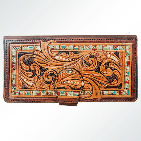ADBGM103 Wristlet Hand Tooled Genuine Western Leather Women Bag