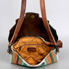 ADBG586 Tooled Leather & Saddle Blanket Crossbody Bag Western Fringe Purse by American Darling