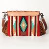 ADBG587 American Darling Hand Tooled Floral Carved & Saddle Blanket Western Cross body Bag