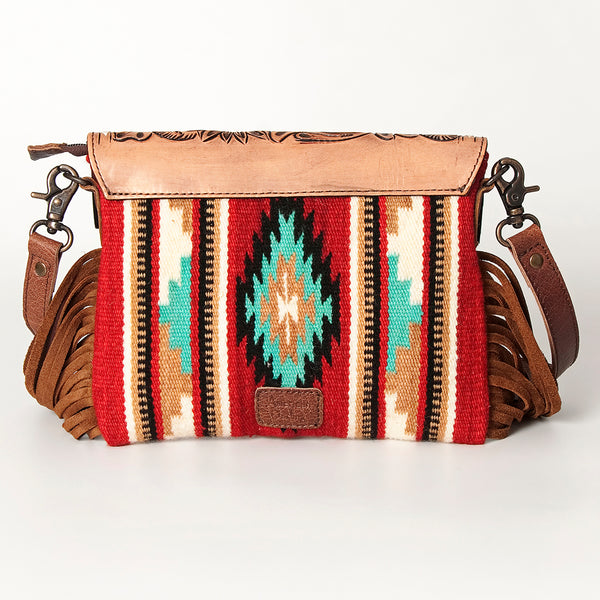 ADBG587 American Darling Hand Tooled Floral Carved & Saddle Blanket Western Cross body Bag