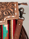 ADBG587 American Darling Hand Tooled Floral Carved & Saddle Blanket Western Cross body Bag