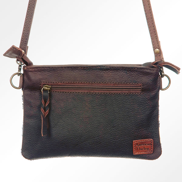 ADBG581 American Darling Hand Tooled Floral Carved & Hair-On Cowhide Small Cross body Bag