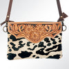 ADBG581 American Darling Hand Tooled Floral Carved & Hair-On Cowhide Small Cross body Bag