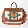 ADBG588 American Darling Hand Tooled Floral Carved & Saddle Blanket Western Leather Duffel Bag