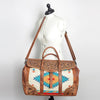 ADBG588 American Darling Hand Tooled Floral Carved & Saddle Blanket Western Leather Duffel Bag
