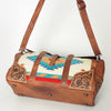 ADBG588 American Darling Hand Tooled Floral Carved & Saddle Blanket Western Leather Duffel Bag