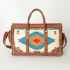 ADBG588 American Darling Hand Tooled Floral Carved & Saddle Blanket Western Leather Duffel Bag