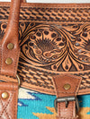 ADBG588 American Darling Hand Tooled Floral Carved & Saddle Blanket Western Leather Duffel Bag
