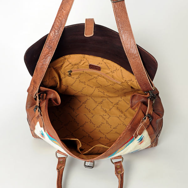 ADBG588 American Darling Hand Tooled Floral Carved & Saddle Blanket Western Leather Duffel Bag