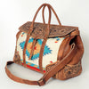 ADBG588 American Darling Hand Tooled Floral Carved & Saddle Blanket Western Leather Duffel Bag