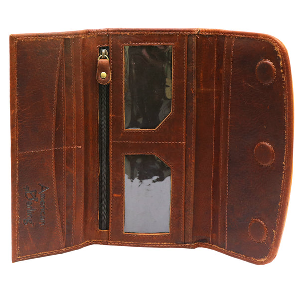 ADBGM112 Hand-Painted Leather Wallet Clutch - Western Design by American Darling
