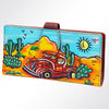 ADBGM113 Hand-Painted Leather Wallet Crossbody bag-Western Design