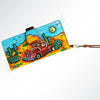 ADBGM113 Hand-Painted Leather Wallet Crossbody bag-Western Design